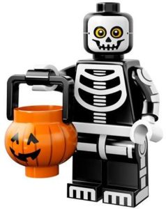 Skeleton Witch Minifigure w// Trans Neon Green Spider Skull Hat Halloween LEGO